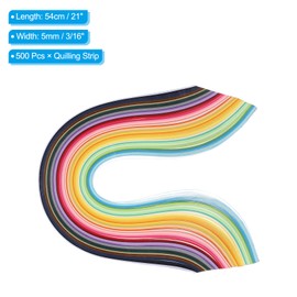 PATIKIL 500pcs Quilling Paper Strips Paper Flowers Quilling Kits 3/16"(5mm) Origami Paper for Adults Beginner Art Craft, 21"(54cm) 50 Colors