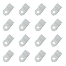 SOWAKA 50 Pcs Cable Straps 1/8 Black White R Type Nylon Screw Mounting Cable Fastener Wire Cords Clips for Wire Mounting Pipe Rope Tube Management (1/4)