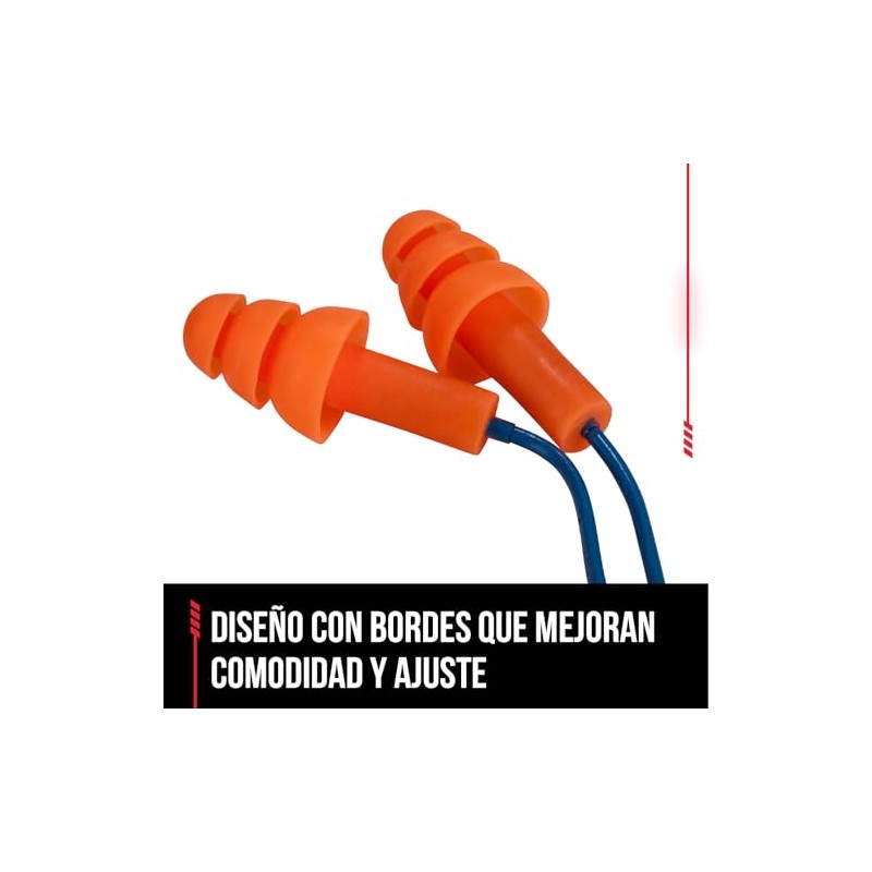 3M - Tapón auditivo reutilizable con cable en T
