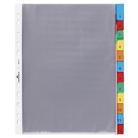 Durable 663319 Punched Pockets Index Set with 12 Divisions - Transparent