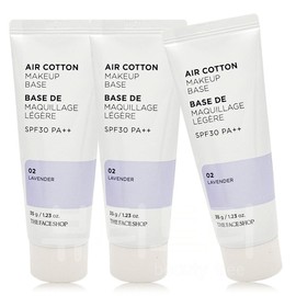 The Face Shop Air Cotton Makeup Base 35g 02 Lavender x 3 / 더페이스샵 에어 코튼 메이크업베이스 35g 02라벤더 X 3개