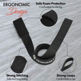 Zenmarkt Stretching Strap for Cheer – Flexibility Stunt Strap for Cheerleaders – Durable Cheer Stretching Bands for Improved Flexibility, Range of Motion – Essential Cheer Accessories (Black)