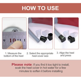 8 Pairs Heel Cap Protectors for High Heel Shoes, 4 Sizes (XX, XS, S, M)- High Heel Protectors, Anti-Slip Noise Reducing Heel Stoppers, Heel Replacement Tips for Stiletto and Pumps Tips, Black & Clear