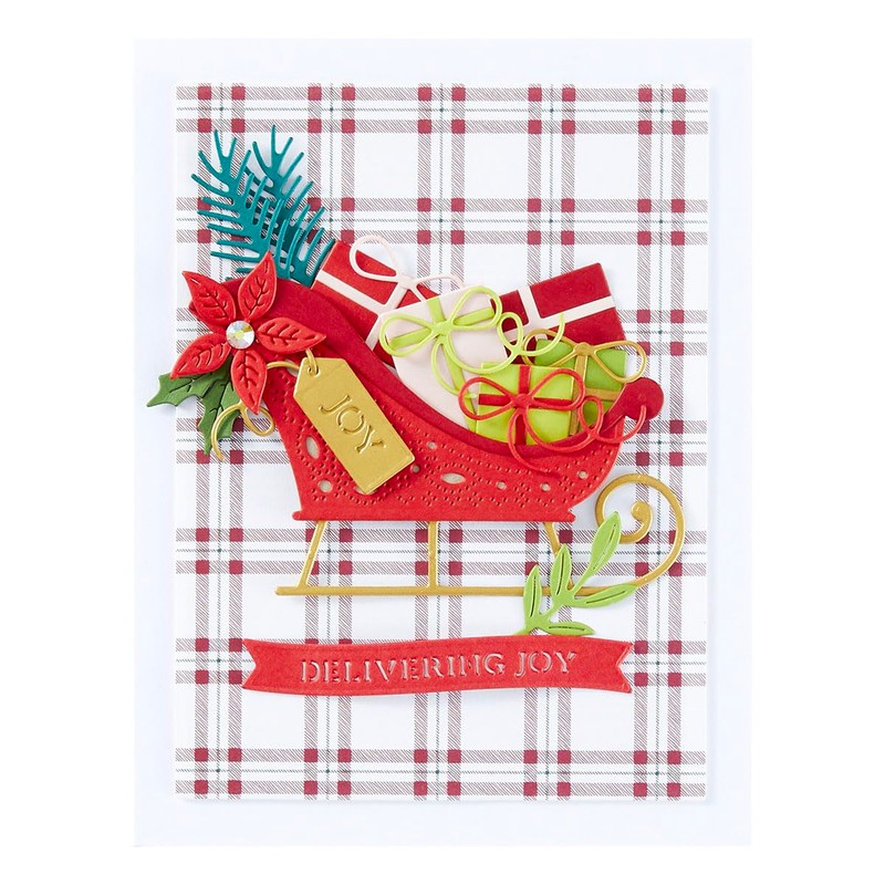 Spellbinders S4-1358 Delivering Joy Sleigh Etched Dies from The Handmade