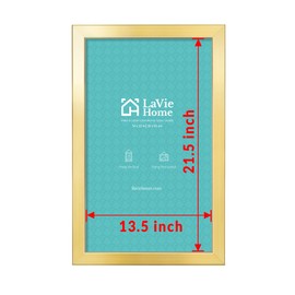 LaVie Home 14 x 22 Picture Frame, Large Poster Frame with High Definition Plexiglass, Horizontal or Vertical Wall Gallery Poster Frames Suitable for Photos, Artworks, Posters,Puzzle, Gold 1pc