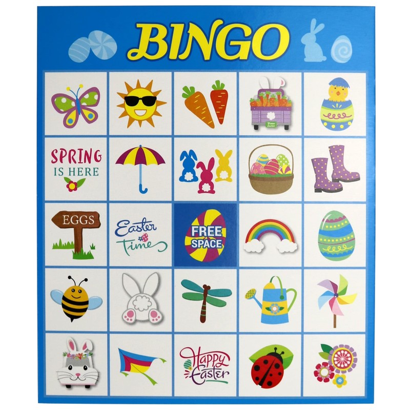 Iconikal 32 Player Easter Bingo Set with Bonus Pin the