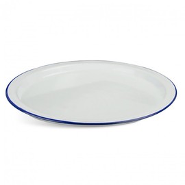 Highlander Outdoor White Enamel Plate - One size Ideal for camping and outdoors