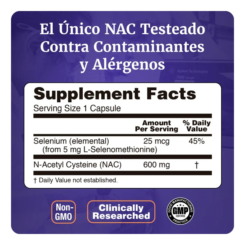 Nac 600mg Antioxidante Anti Radical Libre 250 Caps