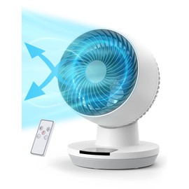 Mirdred Air Circulator Fan, 11 Inch Oscillating Table Fan with LED Display, 70ft Powerful Airflow, 120° Adjustable Tilt, 8H Timer, 3 Speeds, Quiet Desk Fan for Living Room, Office, Home