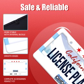 Chicago Flag License Plate Frame City Theme License Plate Stainless Steel Parts Funny License Plate Decorative with Screws Size 12.3" x 6.3" Men Women