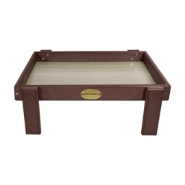 DutchCrafters Amish American Made Platform Bird Feeder, Free Standing Ground Bird Feeders for Outdoors, with Raised Seed Tray for Wild Birds, Chicken, Squirrel, Gift for Birdwatchers (Milwaukee Brown)