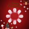 French Tip Press on Nails Short Square Fake Nails Christmas
