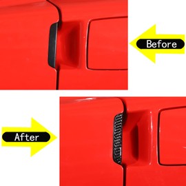 Moittellc Car Exterior Door Handle Cover Sticker Compatible with Corvette C6 Z06 ZR1 2005-2013, Soft Carbon Fiber Outside Door Handle Outer Cover Protector Accessories (Door Knob - Black)