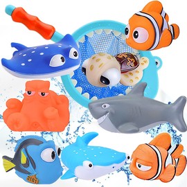 Aonuily Finding Nemo Toys - 9Pcs Finding Dory Nemo Bath Squirters Bath Toys Baby Floating Squirt Bath Toy For Baby Kids Toddler Shower And Swimming Tub