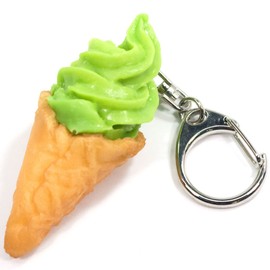 Food Sample Keychain Eat and Delicate and Soft Cream (Matcha) 139ok