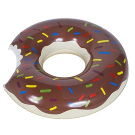 Goods + Goods Inflatable Donut / Swimming Hoop, 120 cm, brown, 100cm