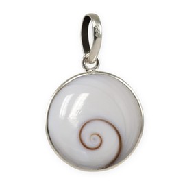 Fly Style Necklace pendant made of 925 silver with Shiva eye for women - spiritual jewellery, Shell