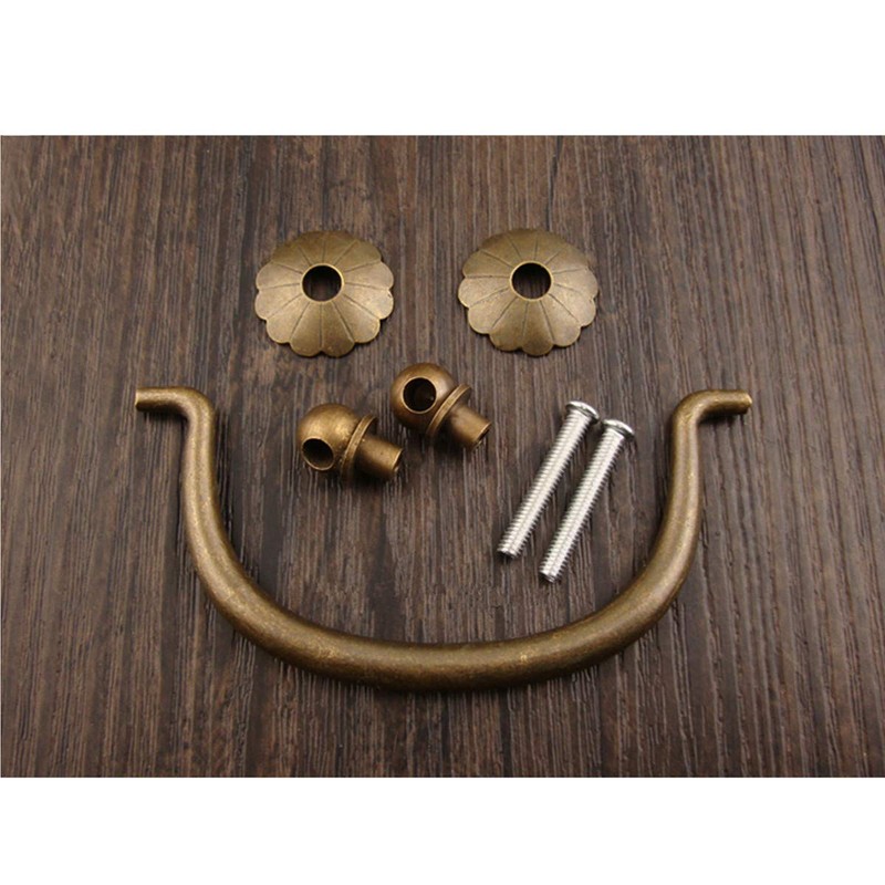 COSIBOA 6 Pack Traditional Bail Cabinet Hardware Handle Pull Antique