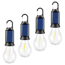 MVIOCS 4 Pack Led Camping Lantern USB Rechargeable,Outdoor Tent Lights for Camping Essentials, Hanging Light Bulbs with Clip Hook Camping Flashlight