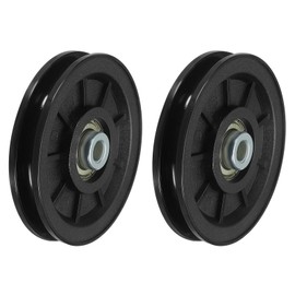 PATIKIL Universal Bearing Pulley Wheel 100mm/3.9", 2 Pack Nylon Bearing Pulley Wheel Lifting Bearing Wheel Replace for Gym Equipment Part Cable Machine