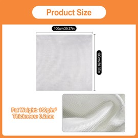 Fibreglass Mat, 100 cm x 100 cm Fibreglass Fabric, Fibreglass Mats, Fibreglass Mat, Glass Fabric, for Boat, RC Plane, Car Surfboard, Tub, Pool Repair, Puttying Work (160 g/m², White)