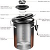 Veken Coffee Canister with Window,Airtight Stainless Steel Kitchen Food Storage