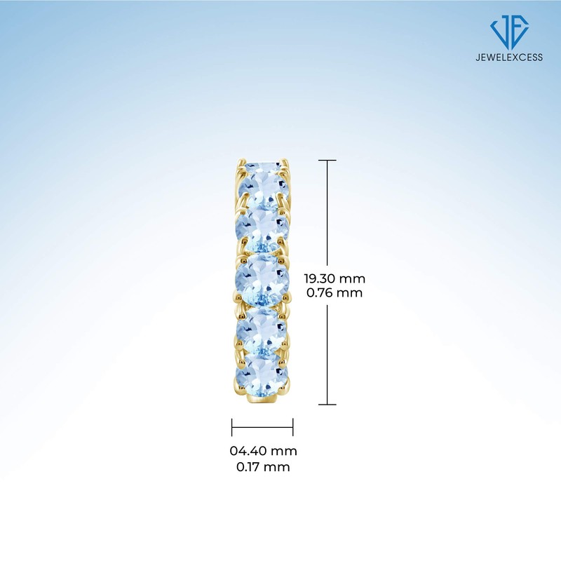 JEWELEXCESS 3.80 CTW Sky Blue Topaz Hoop Earrings – 14k