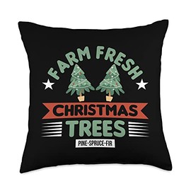 Farm Fresh Christmas Trees Pine Spruce Fir Gifts Farm Fresh Christmas Trees Pine Spruce Fir Throw Pillow, 18x18, Multicolor