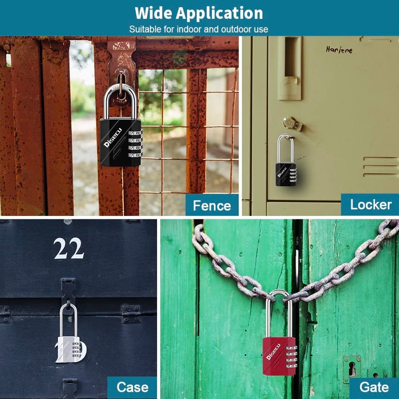 Disecu 2 Pack 4 Digit Combination Lock 2.5 Inch Long