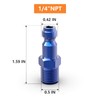 GASHER 10PCS 1/4-Inch NPT Male Blue Aluminum Industrial Air Plug,