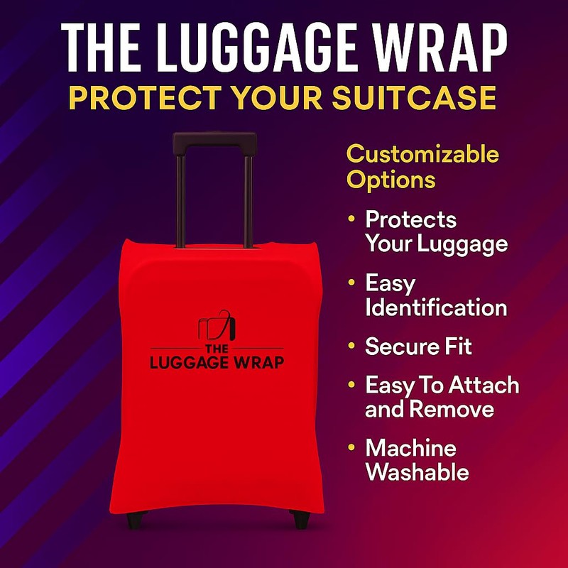 The Luggage Wrap - Small, Durable, Red Water-Resistant Luggage Cover