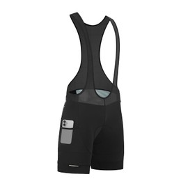 Santic Cycling Bib Shorts Men Padded Cycling Bib Tights Men Bike Bibs with Pocket Black