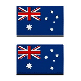 2 PCS 3D PVC Rubber Australia Flag Patch, Heavy Duty Solid Material, Hooked Backing Tactical Australian National Emblem Patch for Clothes Backpack Uniform Vest Biker Travel(Blue)