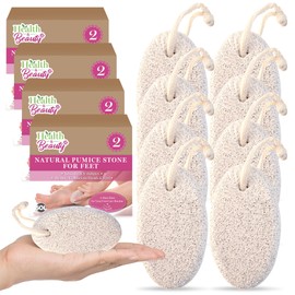 8pk Natural Pumice Stone for Feet | Callus Remover Feet Scrubber Dead Skin Pumice Stones | Foot Scrubber Pumice Stone Feet | Foot Pumice Stone for Hands Foot Stone Pumice for Hard Skin + SOL Sticker