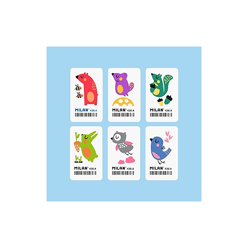 Milan Printed Rectangular Rubber Erasers