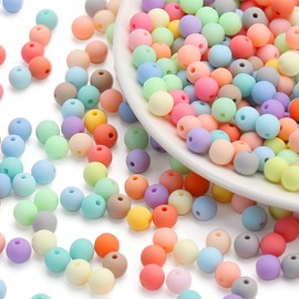 1000PCs 6MM Matte Mix Colors Acrylic Round Beads, Frosted Round Acrylic Balls Gumball Beads, Bubblegum Beads Chunky Beads, Plastic Resin Beads for Necklace and Bracelet Making, Crafting Supplies