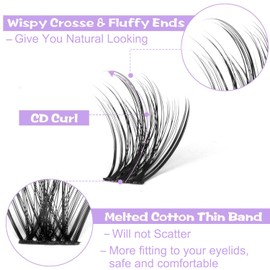 False Eyelashes Clusters 280 Pcs Individual Cluster Lashes 30D+40D Lash Clusters Extensions DIY Eyelash Extension(30D+40D-D,9-16mix)