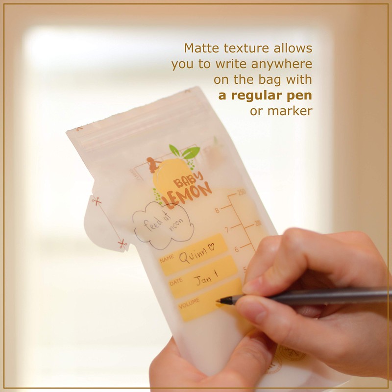 Baby Lemon Breast Milk Storage Bags with Spout - 8