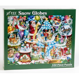 Vermont Christmas Company 'Snow Globes' Jigsaw Puzzle 550 Piece - 24" x 18" - Large Piece Christmas Puzzle for Adults & Young Adults