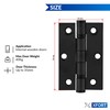 XFORT 3 Inch (75mm) Matt Black Ball Bearing Hinges, Steel