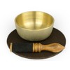 Elegant Japan Singing Bowl with Felt Pad 'Tsuchi' and Wood/Leather