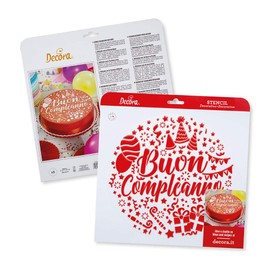 Decora Buon Compleanno 9270930 Stencil Diameter 25 cm