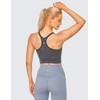 CRZ YOGA Womens Longline Seamless Ribbed Sports Bra - Padded