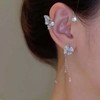 Butterfly Tassel Style Zircon Earrings, Butterfly Flowers Tassel Long Earring,