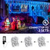 oopswow Icicle Lights Outdoor Decorations 300 LED 33ft 8 Modes