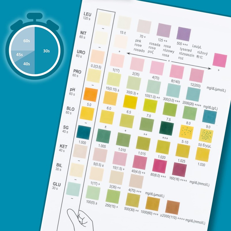 Reactif Health Test: Urine Test 10 Parameters - 100 Urine