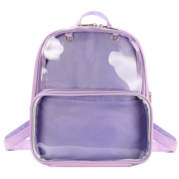 SteamedBun Ita Bag Double Window Candy PU Leather Backpack Kawaii Pins Bag with insert