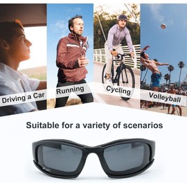 Polarized Sport Sunglasses, Baceyong Outdoor X7 Army Sunglasses Military Tactical Goggles With 4 Interchangeable Lens, Block UV Rays Protective Glasses for Running Cycling Skiing Fishing