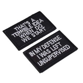 AXEN In My Defense I was Left Unsupervised Tactical Military Morale Patch for Tactical Gear Hat Backpack Jackets