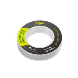 SF 100% Pure Fluorocarbon Leader Material Fishing Line Virtually Invisible Shock Resistant Increased Sensitivity Sink Fast Clear 55yd 10LB